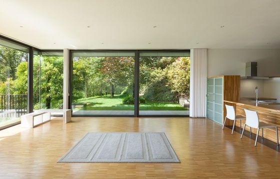 home with large windows