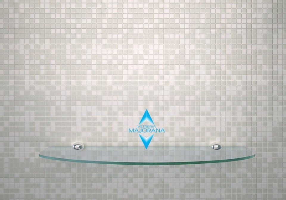 mensola in vetro per bagno moderno