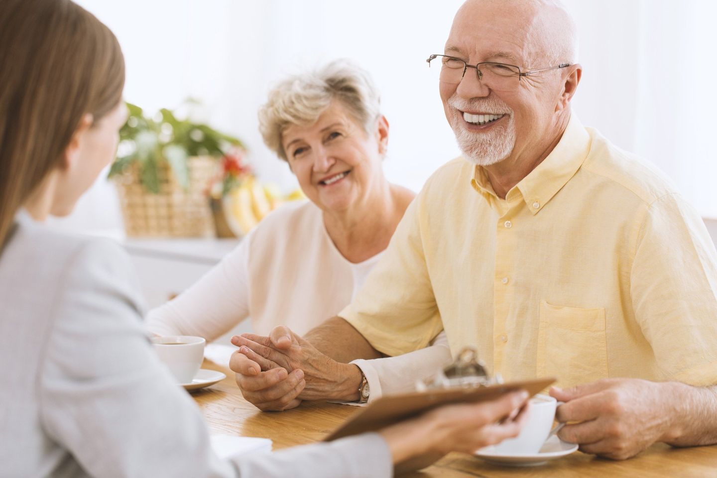 Public Notary — Smiling Elder Married Couple in Bakersfield, CA