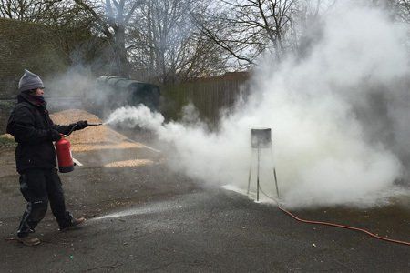 Putting out a fire