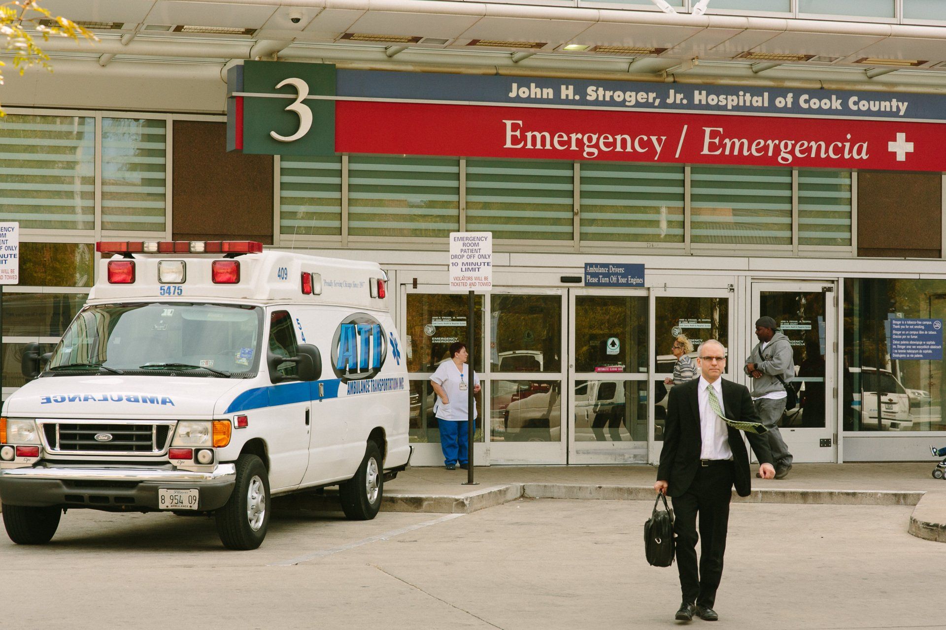 attorney walking out of hospital