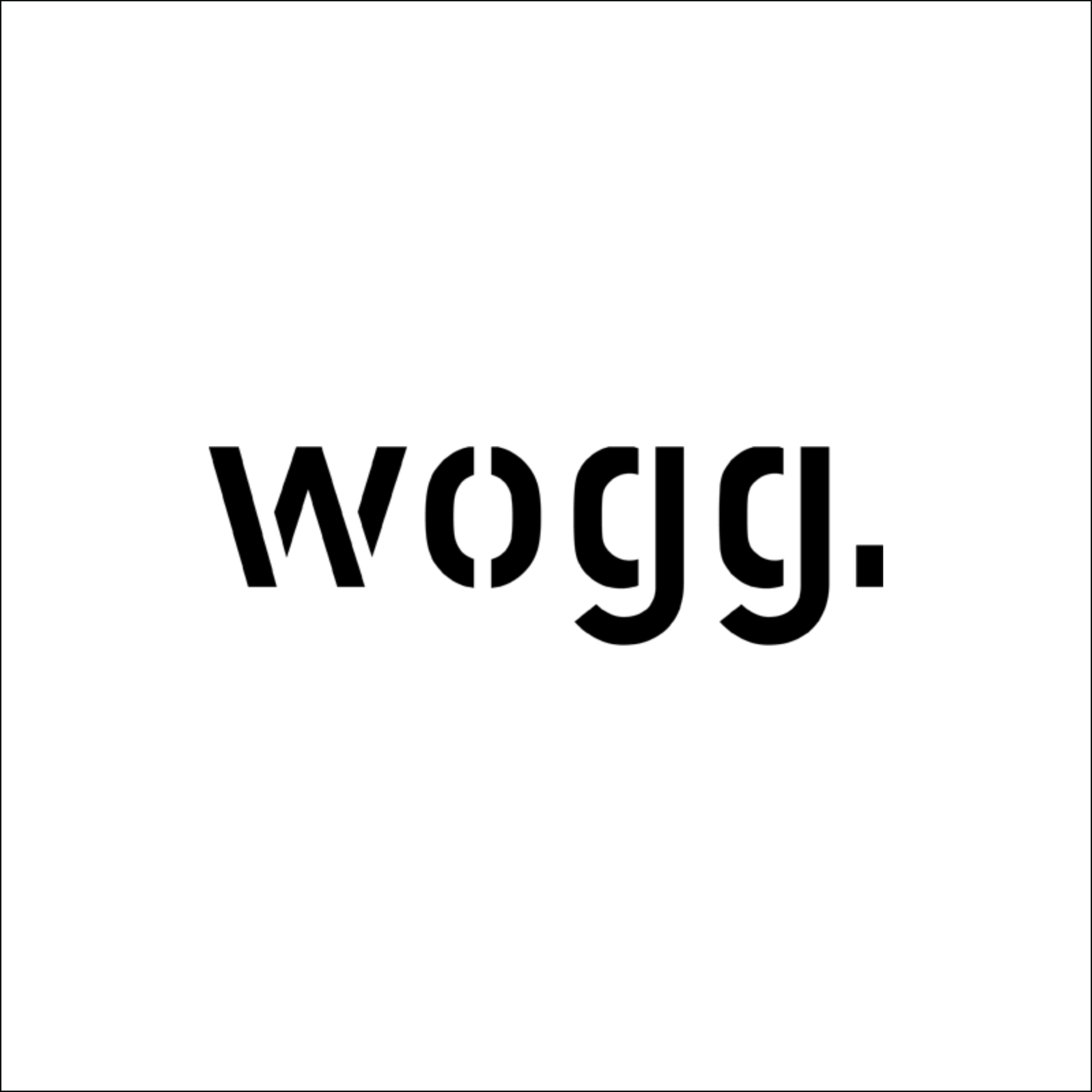 Ein schwarz-weißes Logo für ein Unternehmen namens Wogg.