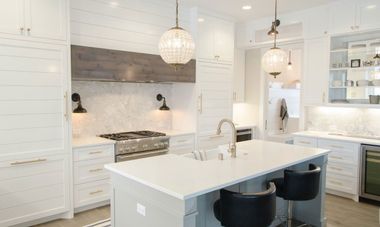 Residential kitchen where electrical are installed by WattDoc Electric LLC