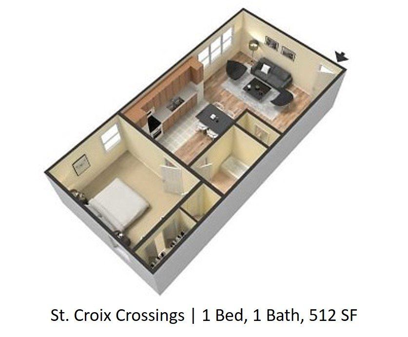 1 Bed furnished