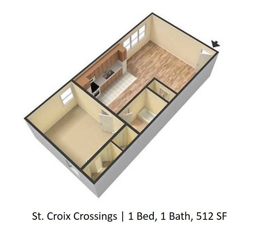 1 Bed unfurnished