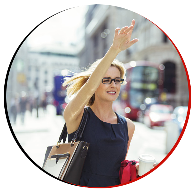 woman calling out for a taxi