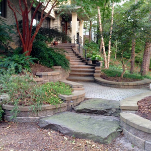 Hardscaped Area With Stone Steps — Virginia Beach, VA — Gentle Rain Hardscaped Area With Stone Steps — Virginia Beach, VA — Gentle Rain