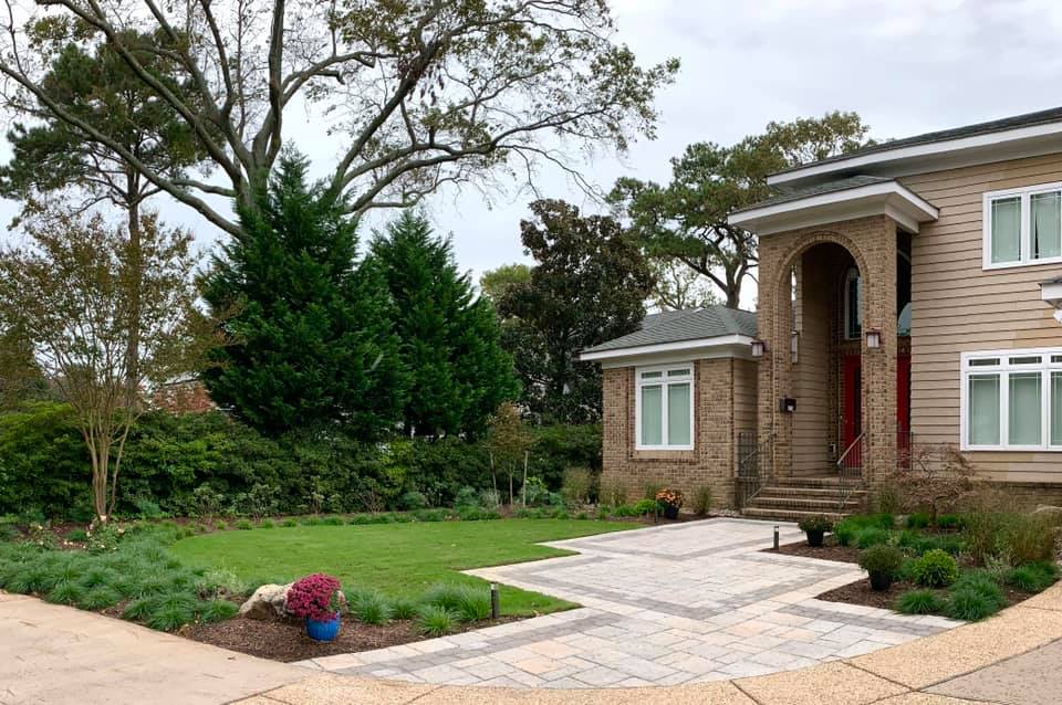 House Entrance With Intricate Walkway Design — Virginia Beach, VA — Gentle Rain House Entrance With Intricate Walkway Design — Virginia Beach, VA — Gentle Rain