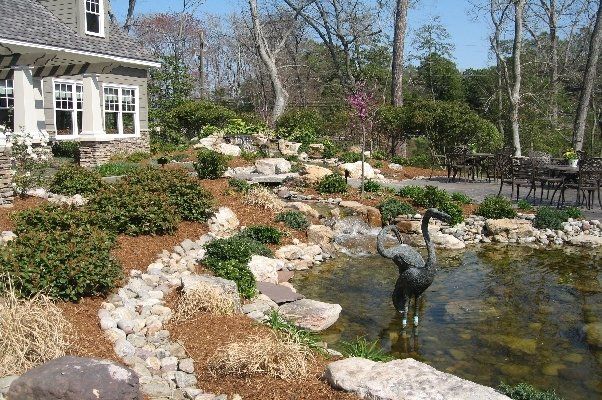 Nice Water Feature With Pelican Statue — Virginia Beach, VA — Gentle Rain