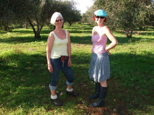 Dressing for success in the middle of an olive grove in Crete