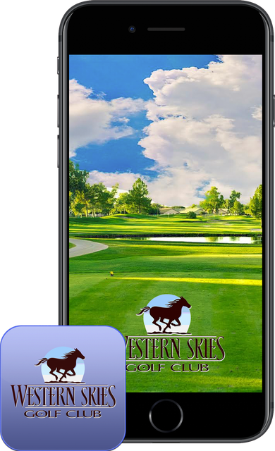 A cell phone with a picture of a golf course on the screen.