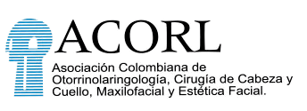 Logotipo de ACORL, Asociación Colombiana de Otorrinolaringología, Cirugía de Cabeza y Cuello, Maxilofacial y Estética Facial.