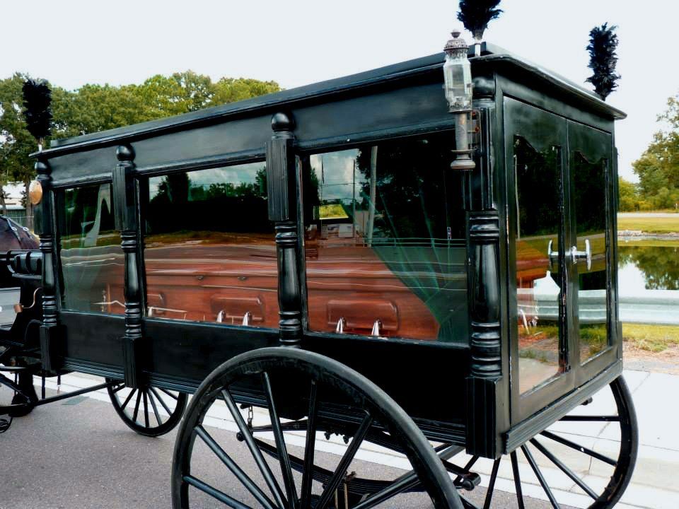 funeral hearse horse drawn carriage