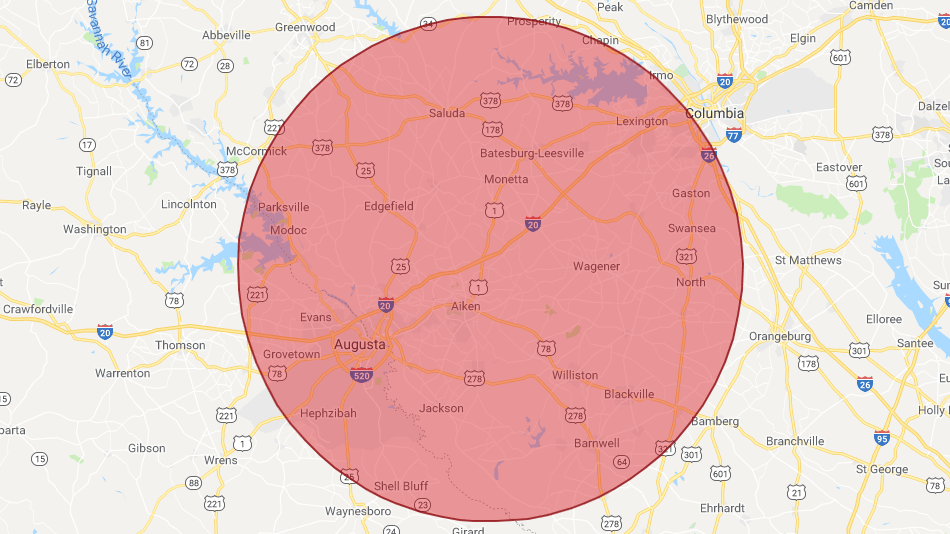 Service Area | Aiken, SC | Tripp Land Surveying, Inc. Service Area | Aiken, SC | Tripp Land Surveying, Inc.
