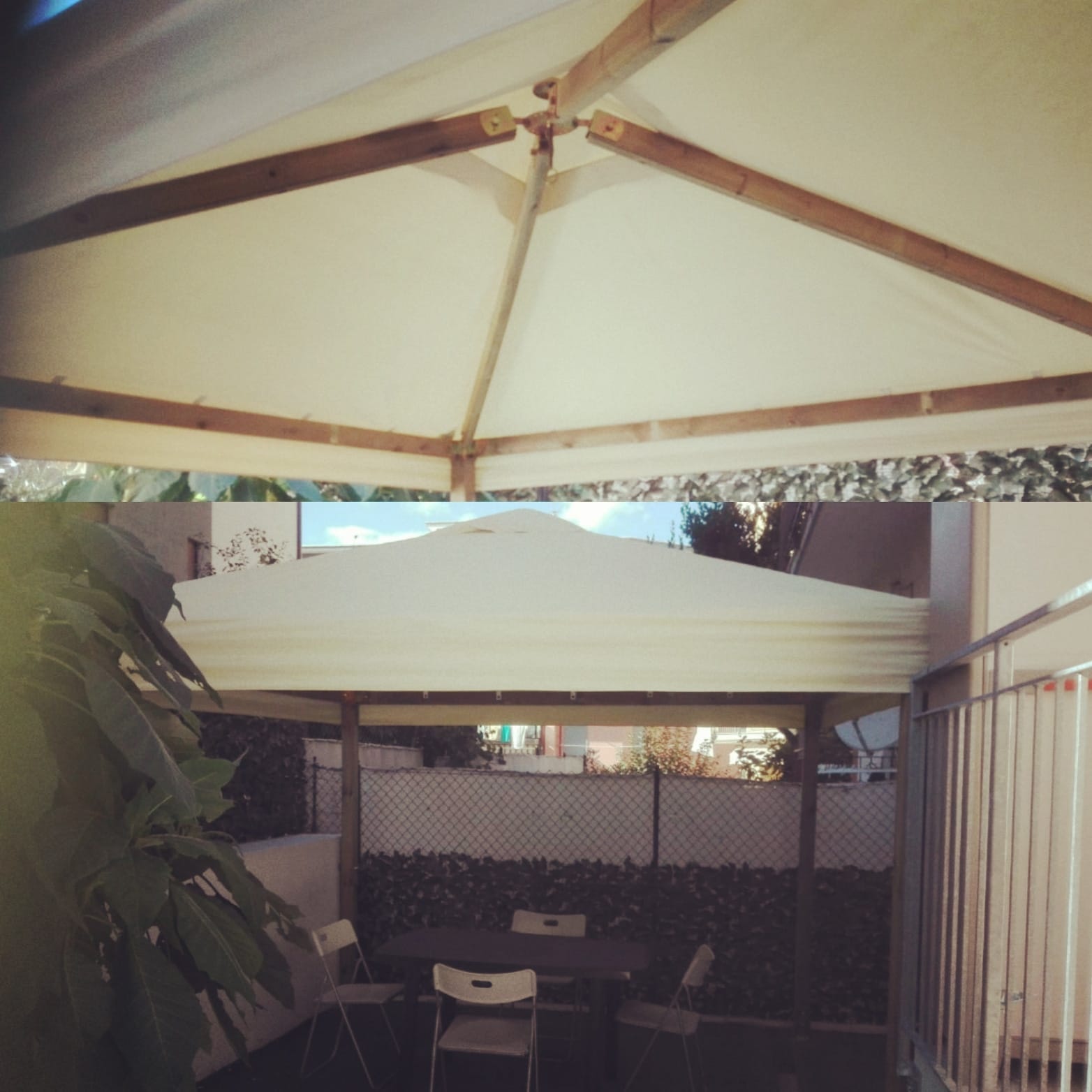 Gazebo con struttura in legno