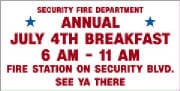 Security Fire Department - Banners in Colorado Springs, CO