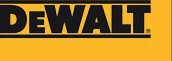 Eine Nahaufnahme eines Dewalt-Logos auf gelbem Hintergrund