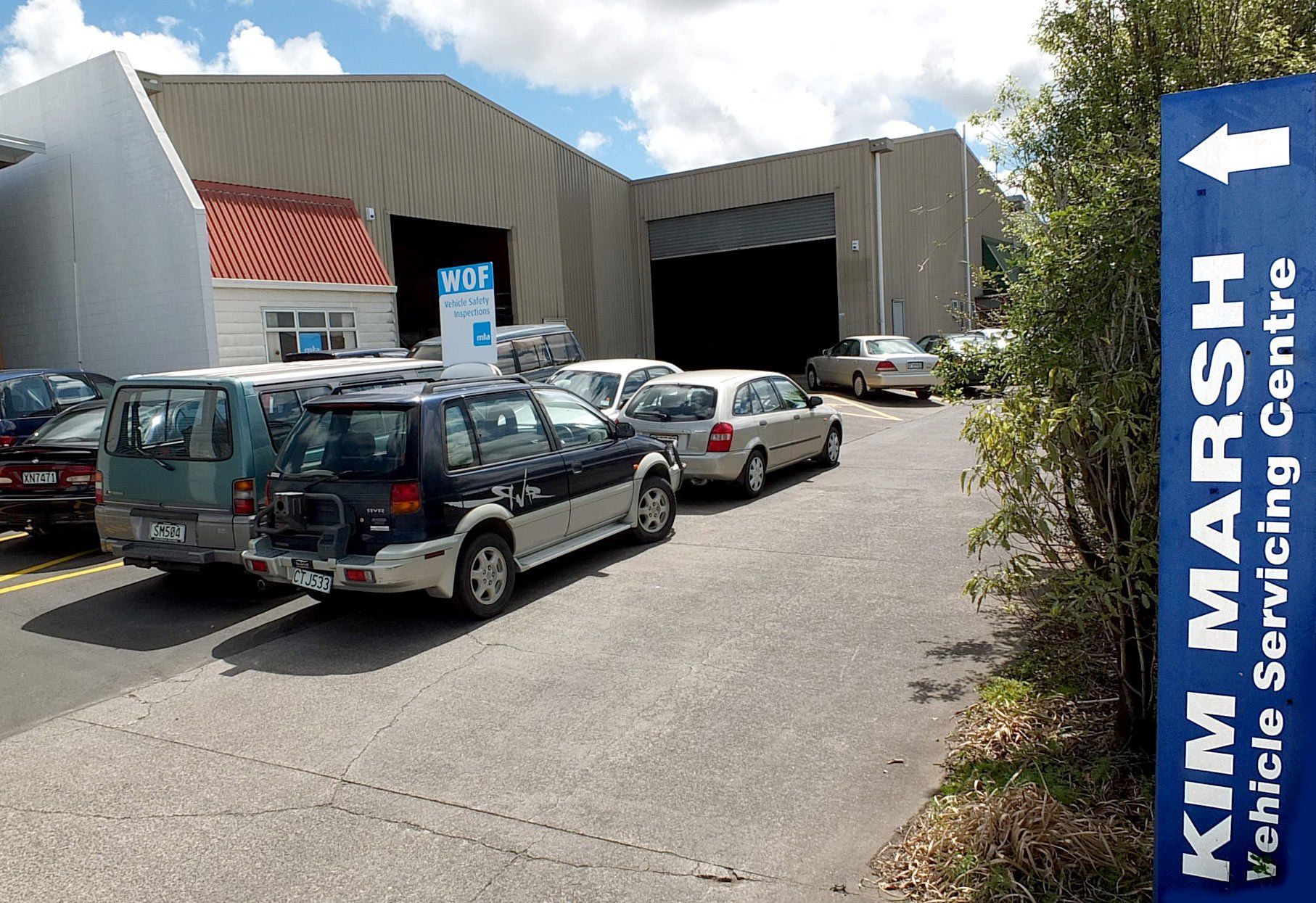 parking space at Kim Marsh vehicle servicing centre