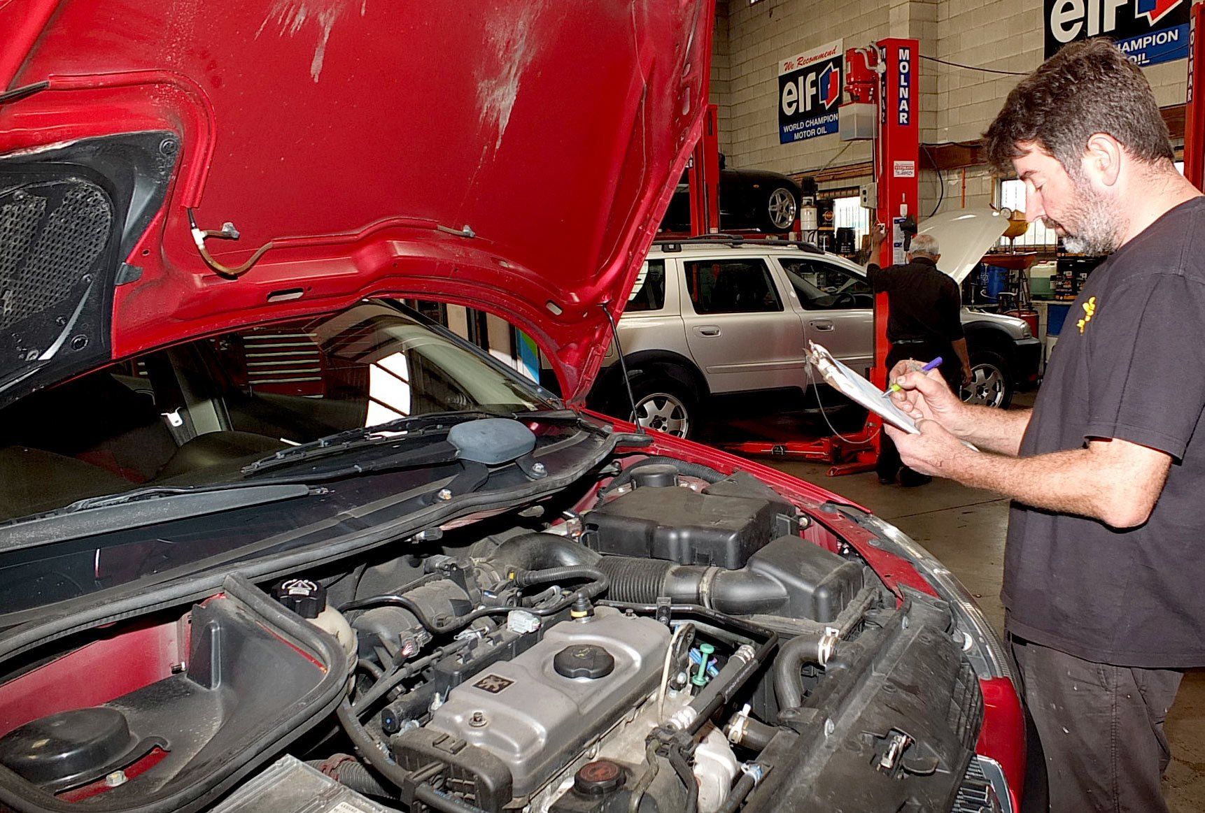 car being serviced at Kim Marsh