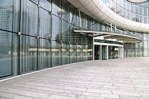 Facade of modern Business Center with glass doors - Glass in Plainfield, IL