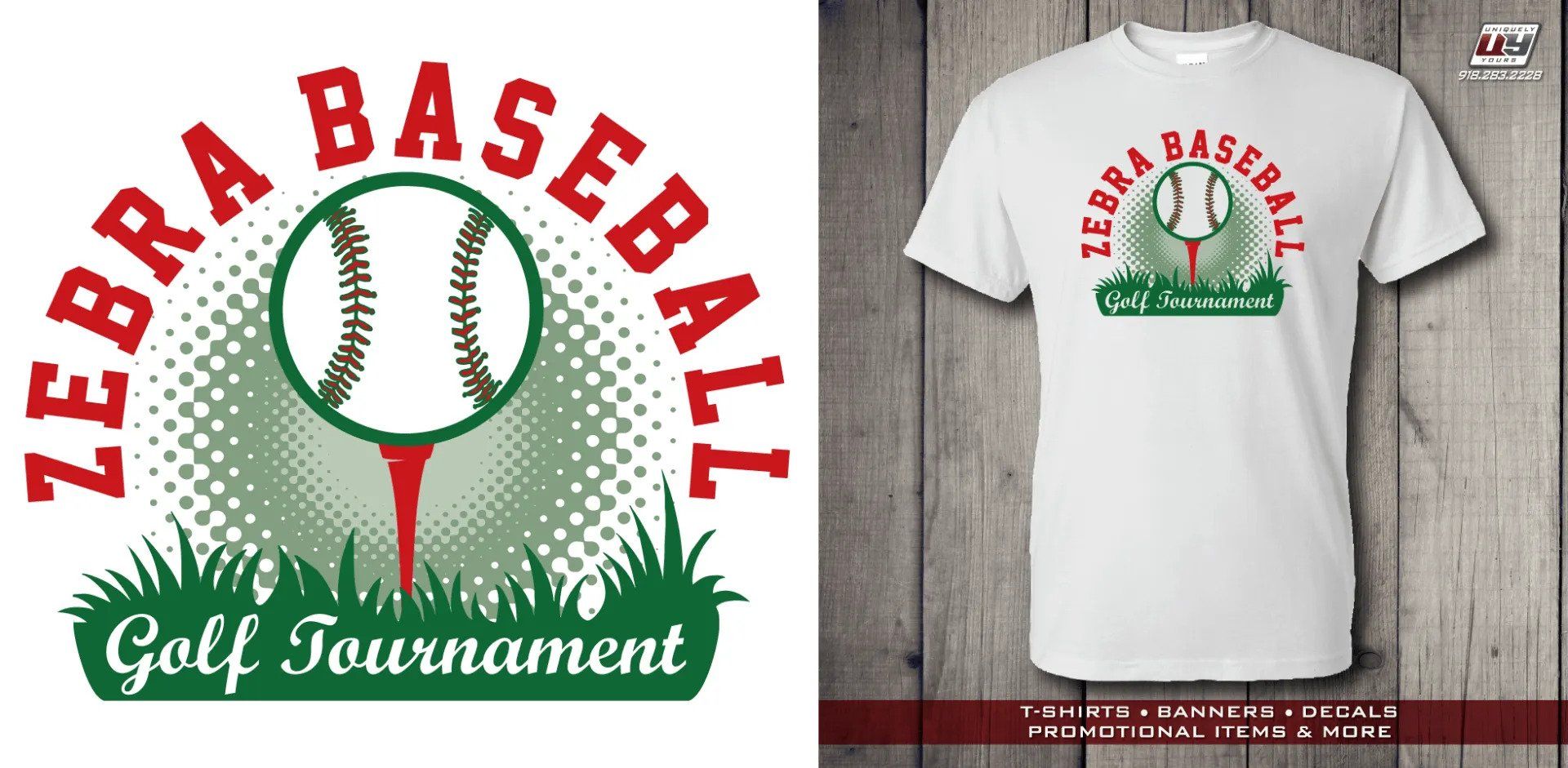 Zebra Baseball T-Shirt Design — Claremore, OK — Uniquely Yours Screen Printing