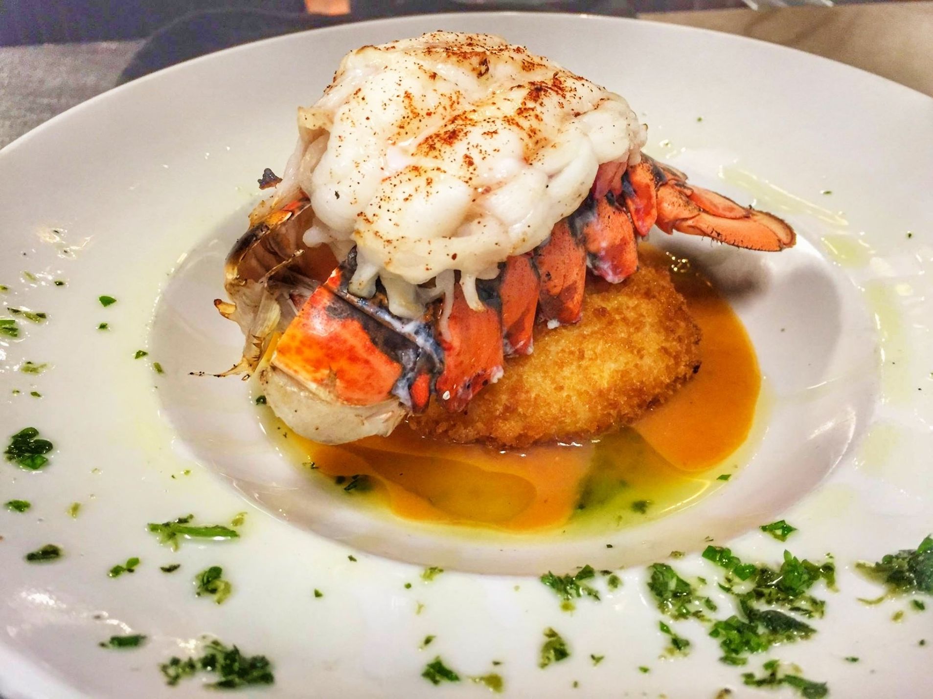 Lobster Tail at Fin's Eatery and Spirits Restaurant in New Baltimore, MI