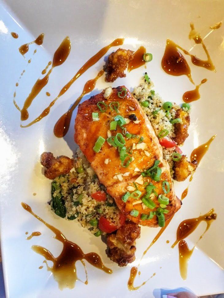 Salmon Special at Fin's Eatery and Spirits Restaurant in New Baltimore, MI