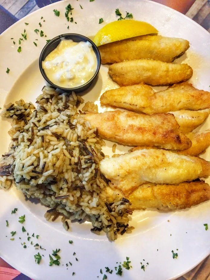 Sautéed Lake Perch at Fin's Eatery and Spirits Restaurant in New Baltimore, MI