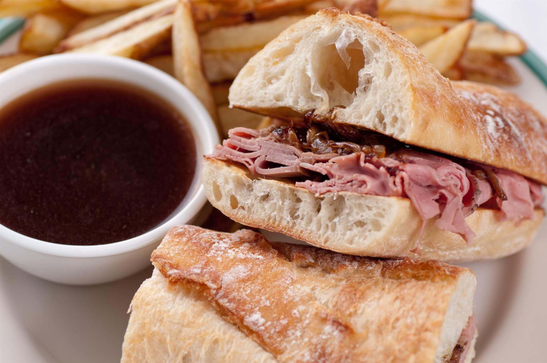 French Dip at Fin's Eatery and Spirits Restaurant in New Baltimore, MI