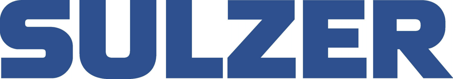 The word sulzer is written in blue letters on a white background.
