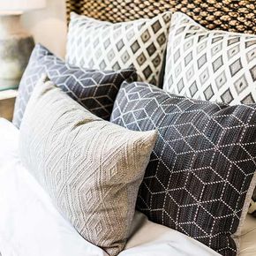Bed Comforter with Decorative Pillows — Costa Mesa, CA — Newport Bedding Bed Comforter with Decorative Pillows — Costa Mesa, CA — Newport Bedding