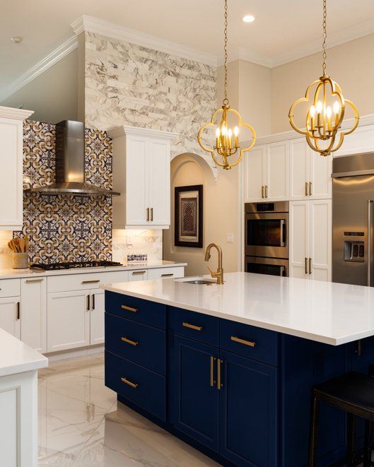 White Tile Backsplash — North Texas — D Granite