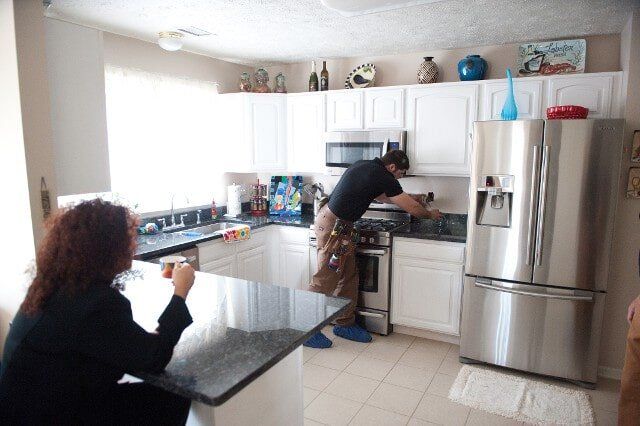 Working in the kitchen in Coraopolis, PA