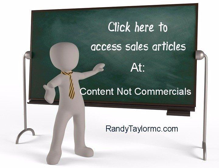 Click for my Content not Commercials Sales Training Page on Facebook Randy Tayler Content not Commercials