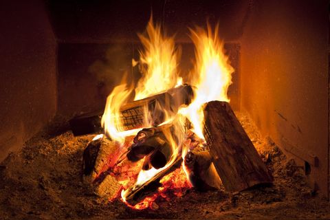 fire logs burning