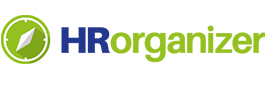 HRorganizer-logo met groen kompasicoon en blauwgroene tekst