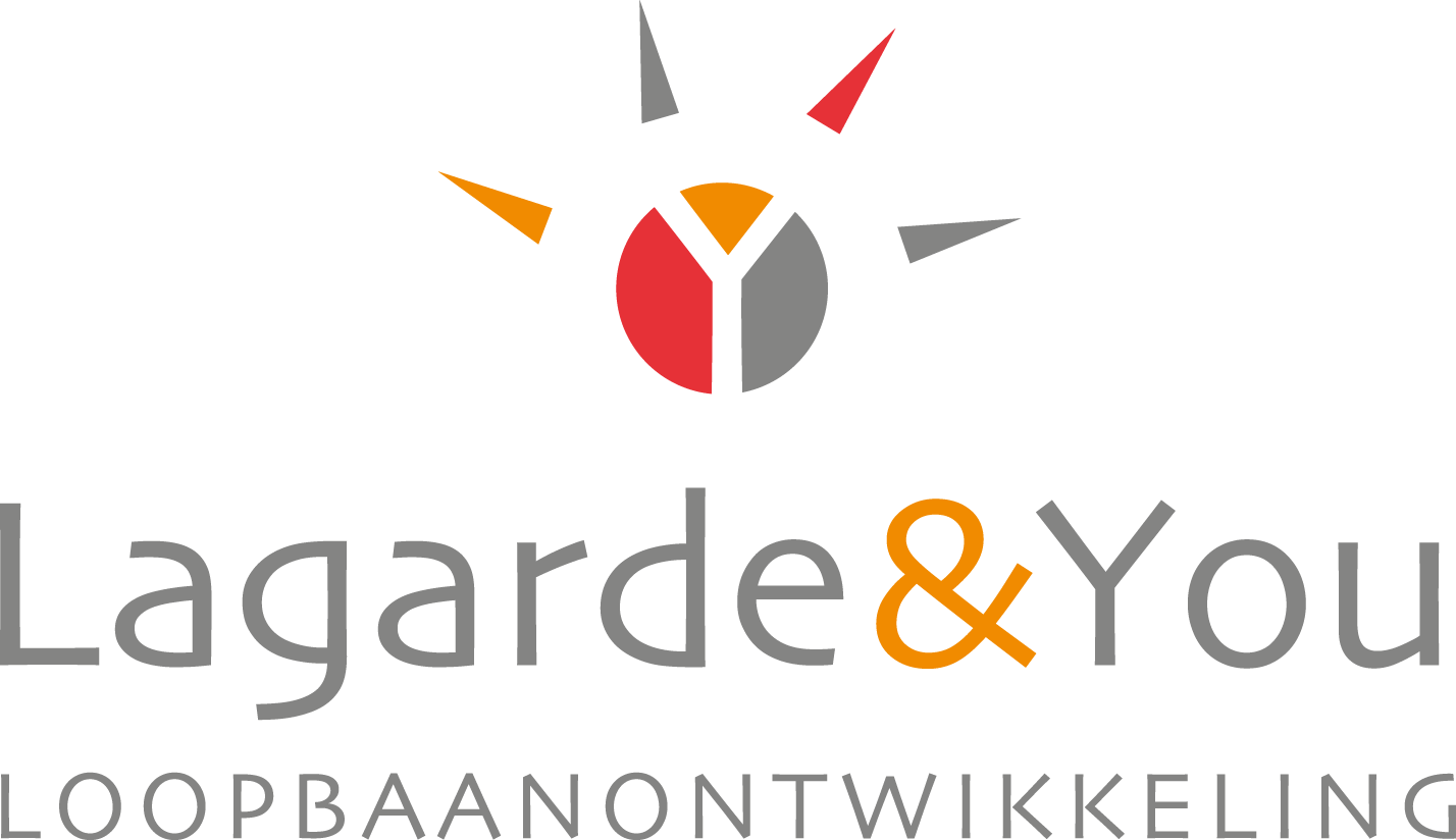 Het Lagarde&You-logo met een gestileerd rood, grijs en oranje kompas boven grijze en oranje tekst.