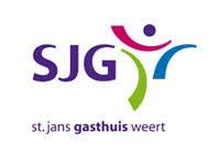 SJG St. Jans Gasthuis Weert logo in purple, green, and pink text and abstract figure