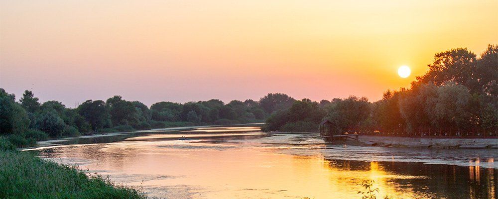 Sunset near a River