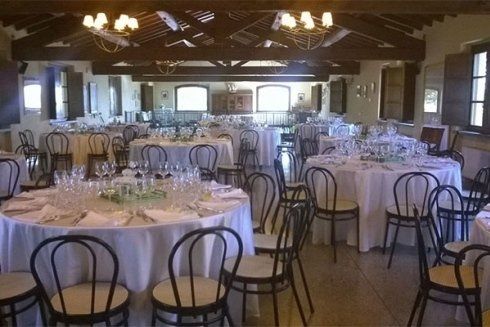 VIsta del ristorante pronto per la festa