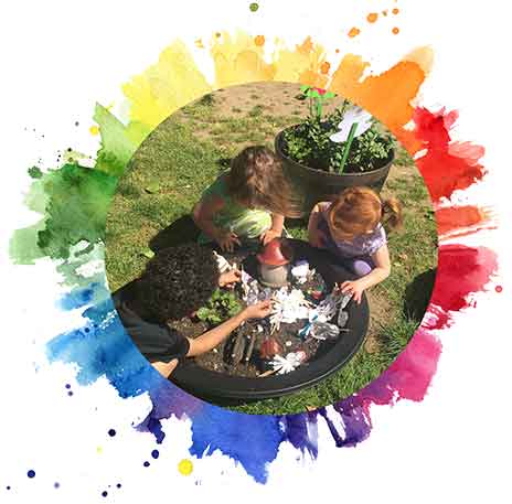 Little girl drawing using brush - Preschool in Beaverton, OR Little girl drawing using brush - Preschool in Beaverton, OR
