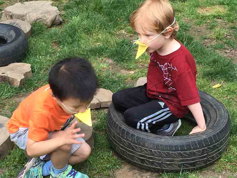 Playing with Duck Mask by Kids - Preschool in Beaverton, OR