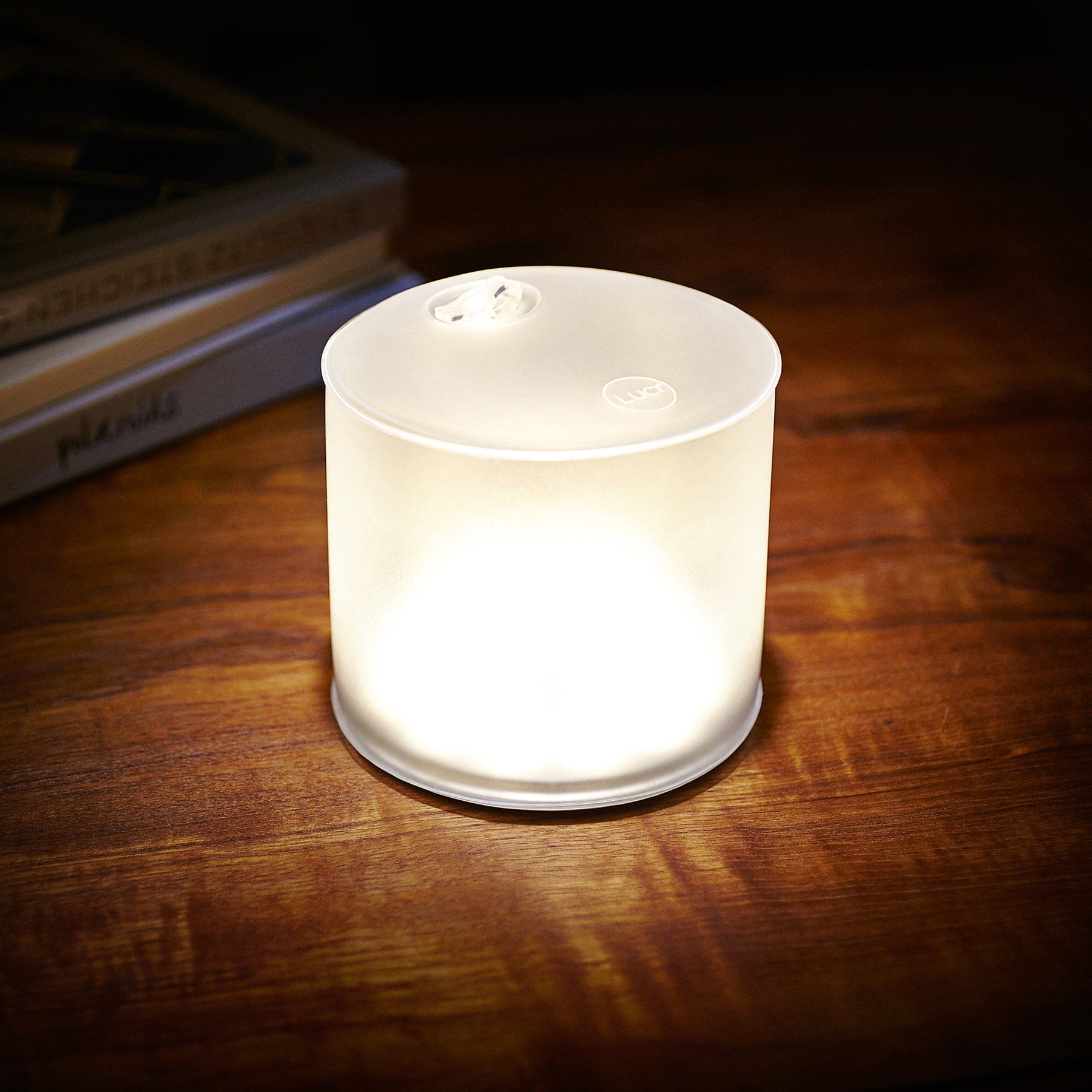 Luci Lantern on desk Luci Lantern on desk
