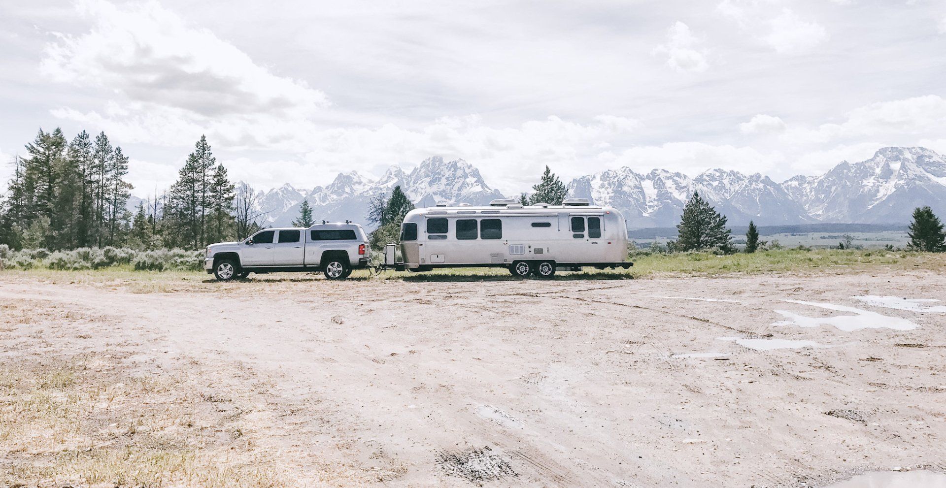 Full Time RV Living in an Airstream travel trailer free camping at Grand Teton National Park