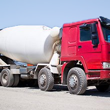 Red and white truck