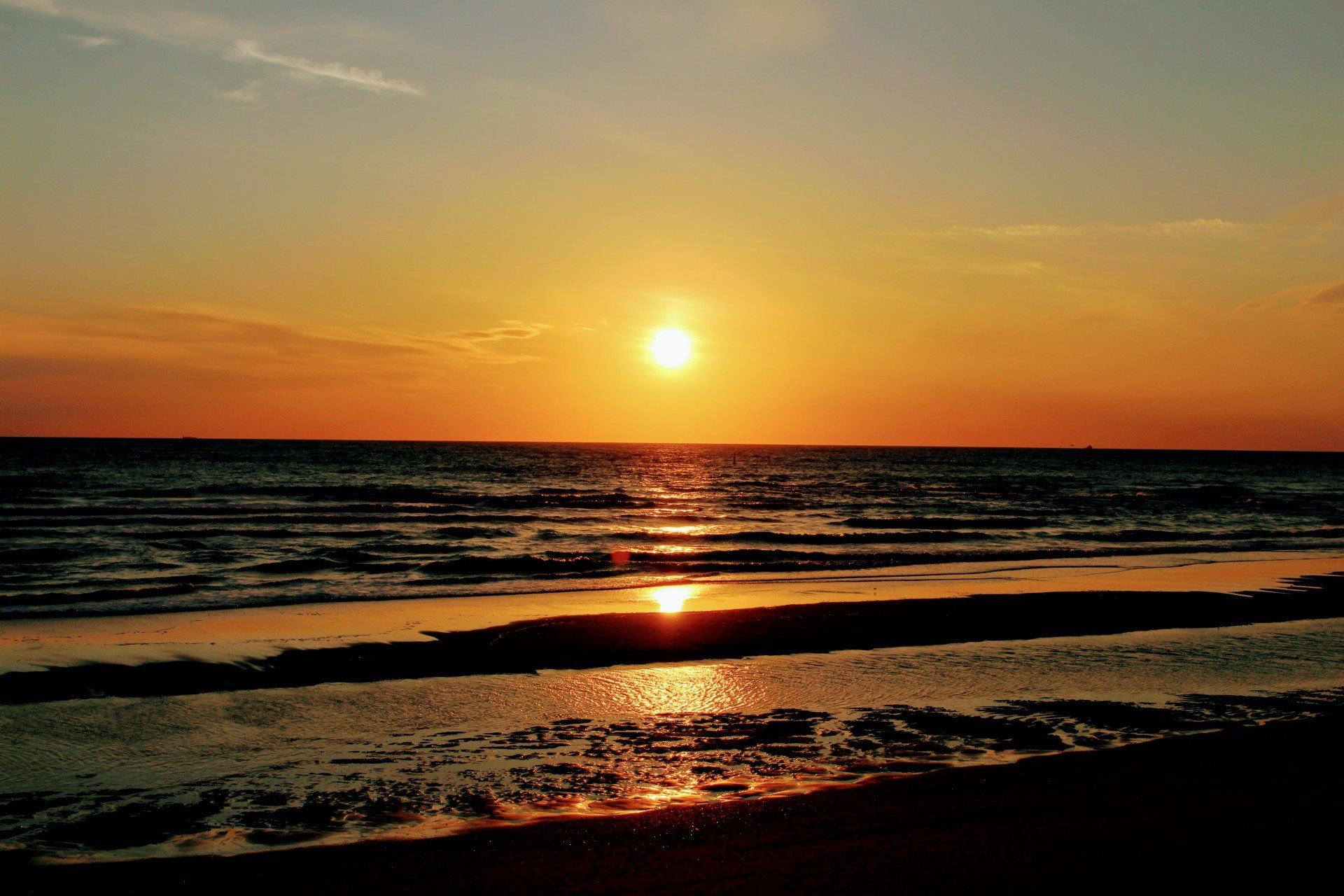 Strand Texel zonsondergang