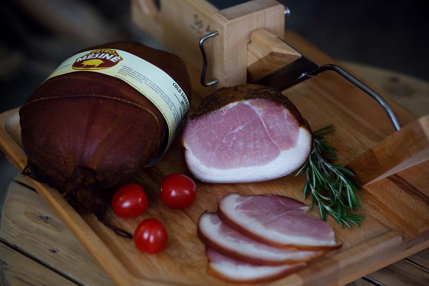 Pork ham with bacon