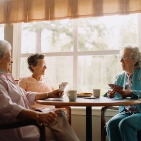 Senior Women Playing Cards — Senior Care in Warwick, RI