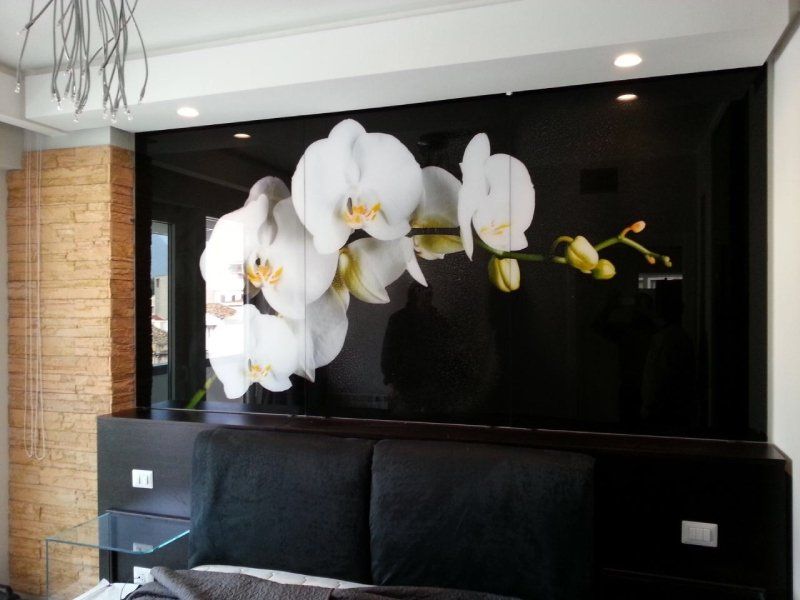 Vetro decorato testata letto