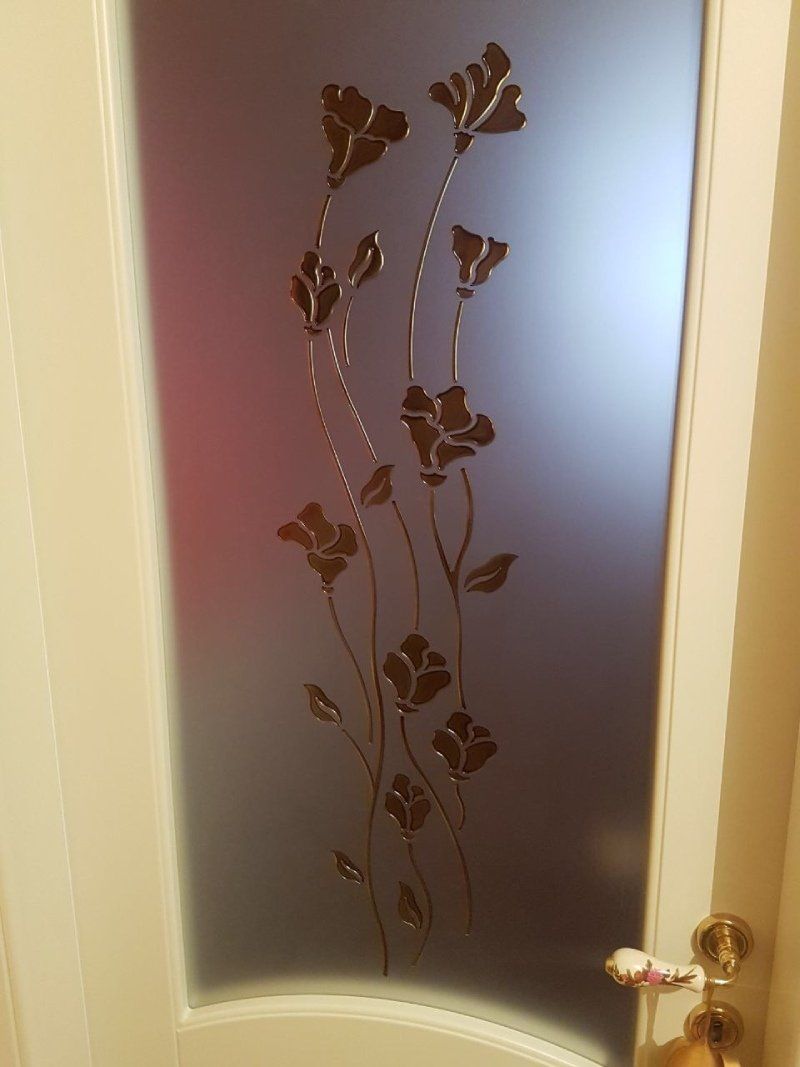 Porta con vetro a fiori